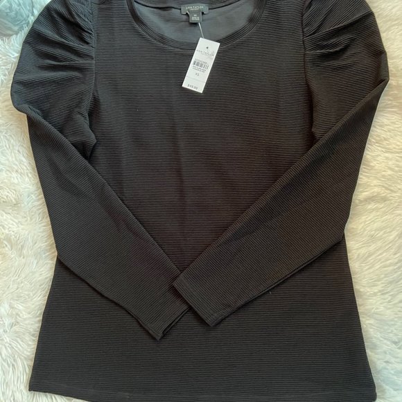 Ann Taylor Factory Long Sleeve Black Shirt - Picture 2 of 5